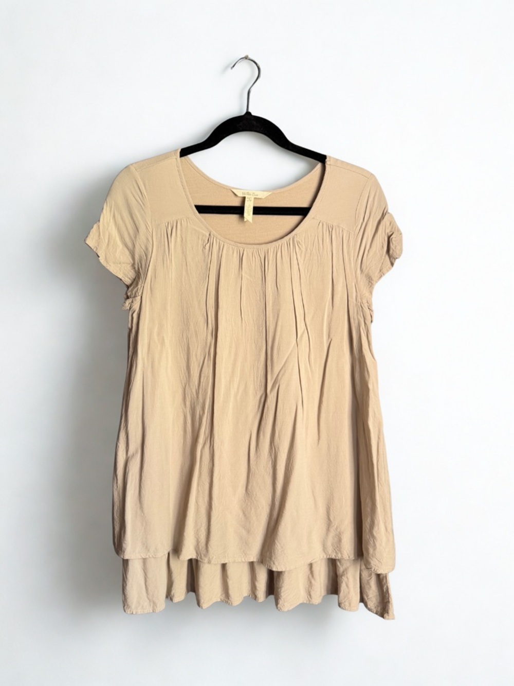 Matilda Jane Neutral Beige Scoop Neck Layered Tunic